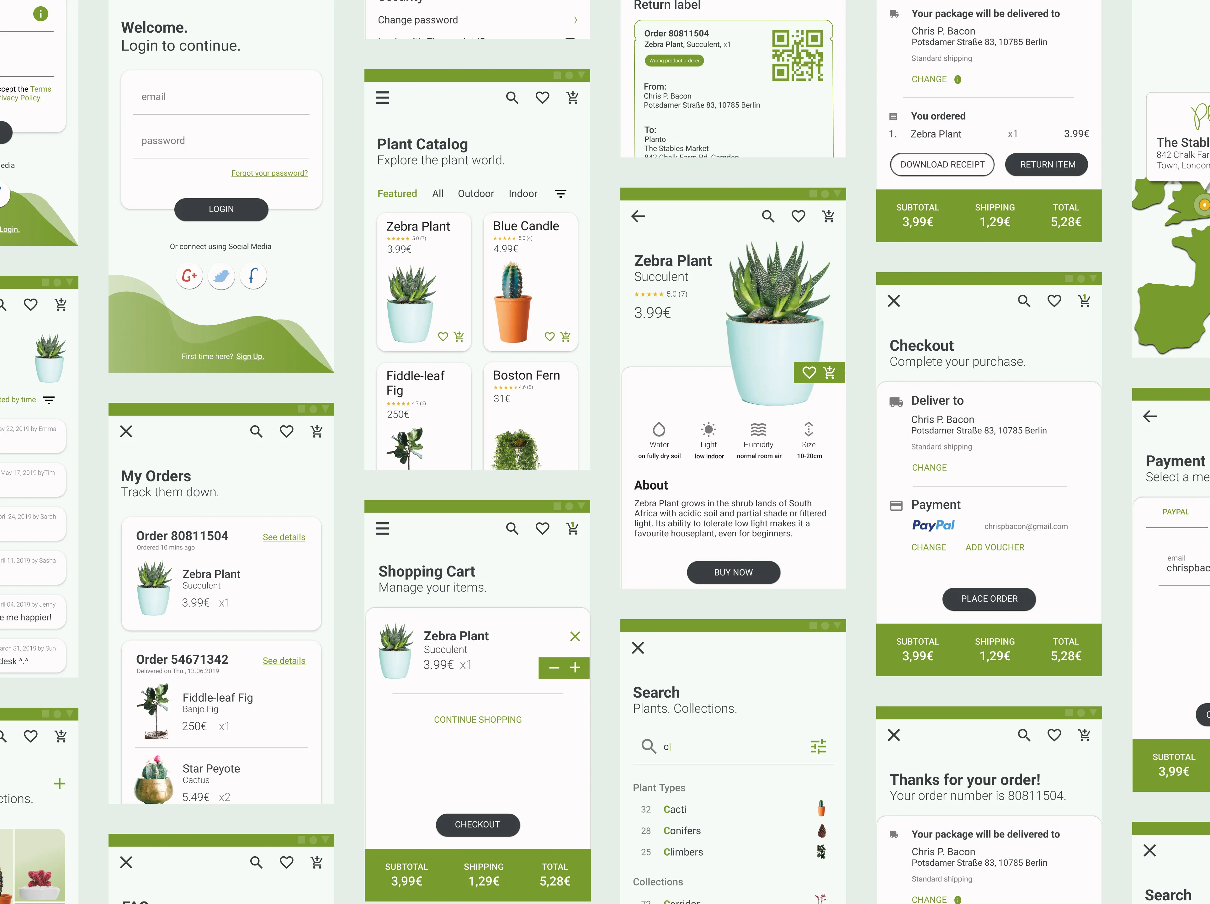 E-commerce mobile pattern mockups