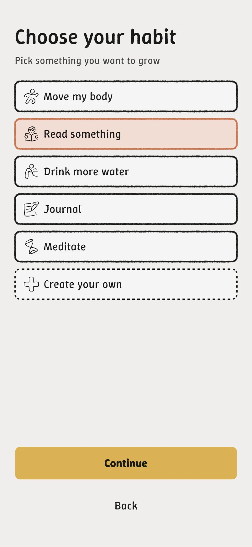 Choose a habit in Figma