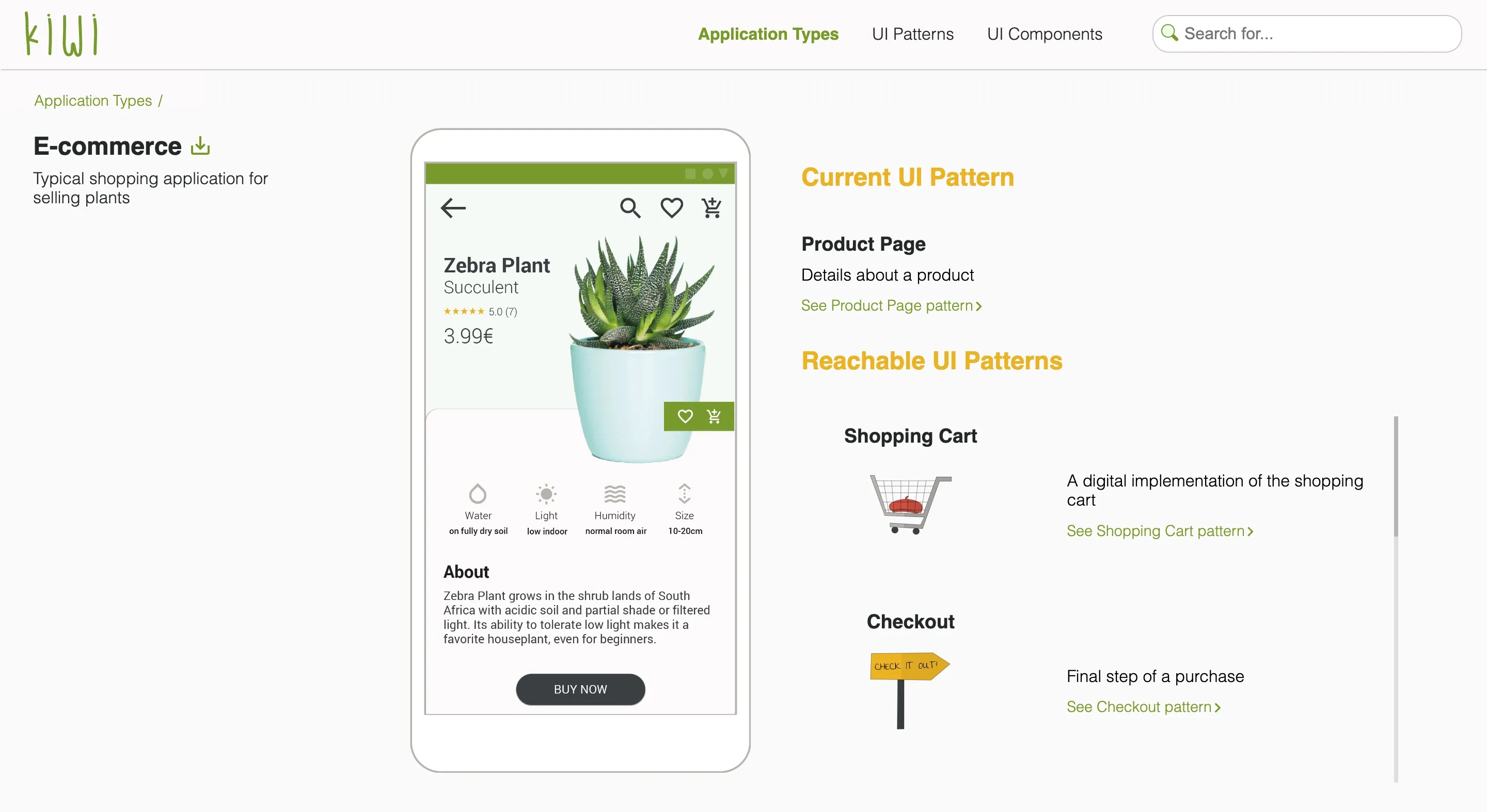 Final design — interactive prototype for the Product Page pattern