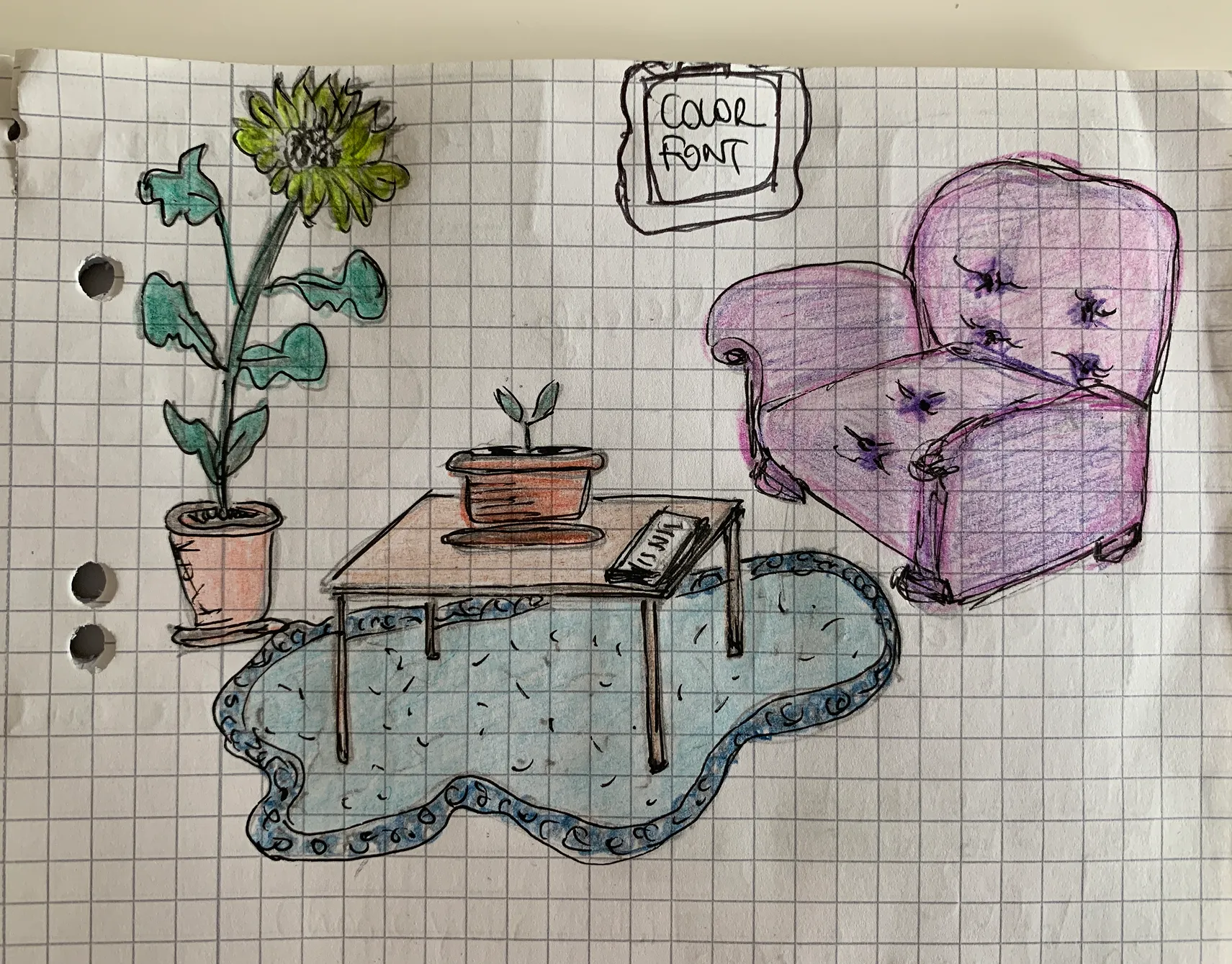 Initial room design sketch