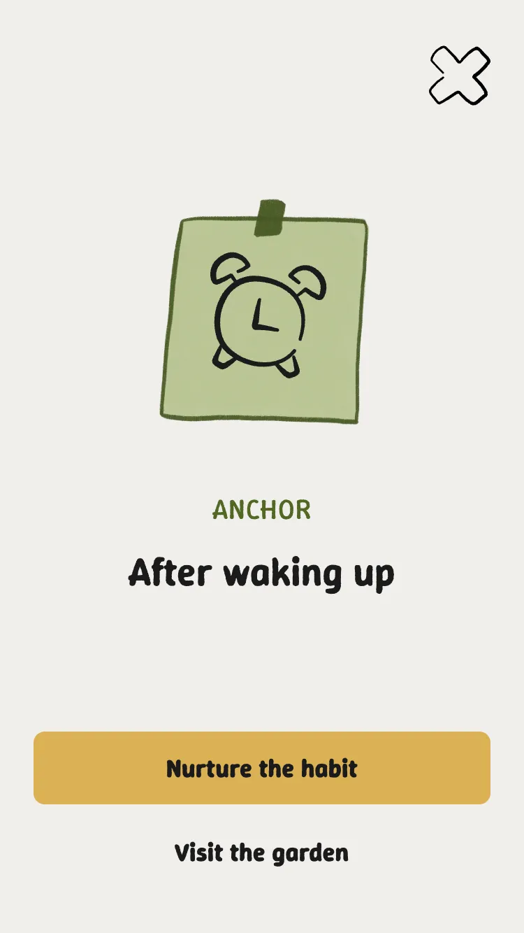 The chosen anchor screen