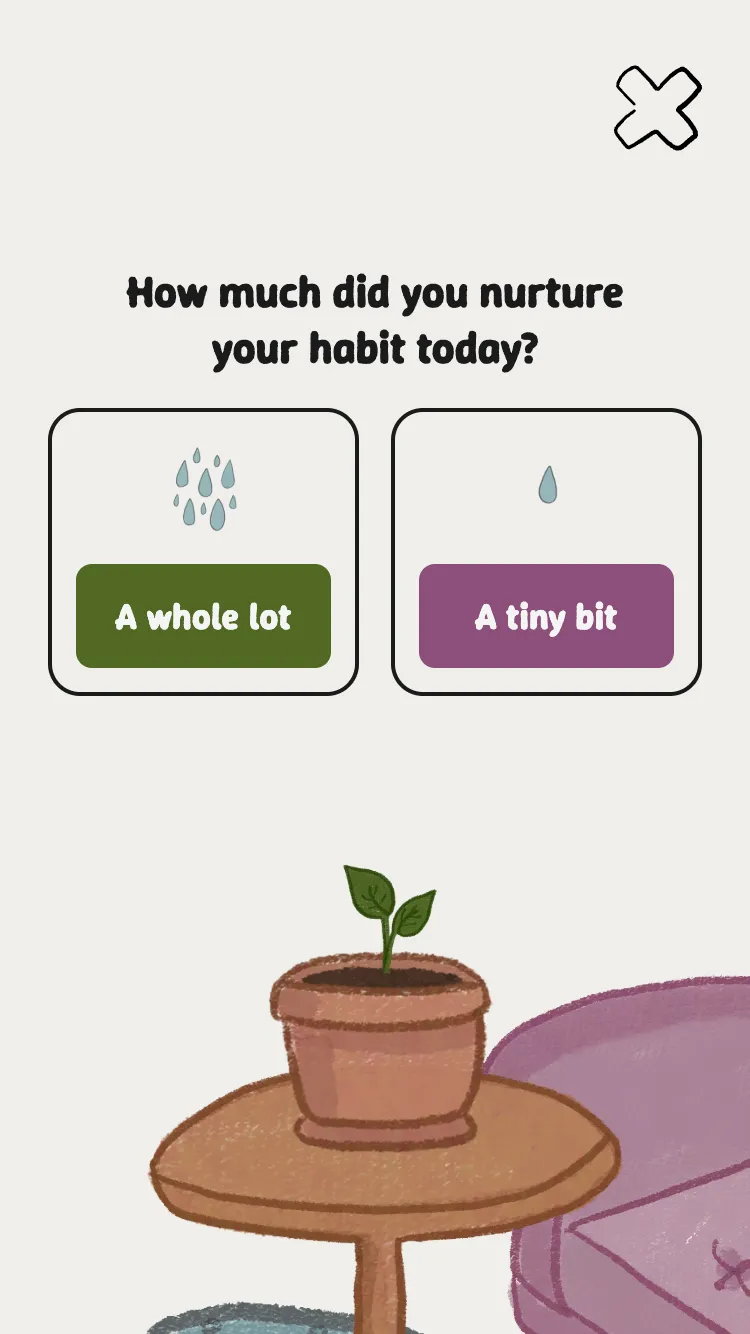 The habit check-in screen