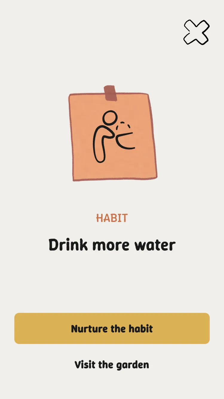 The chosen habit screen